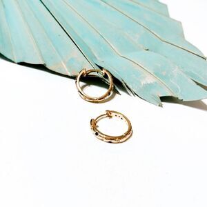 Diamond gold hoop earrings S131